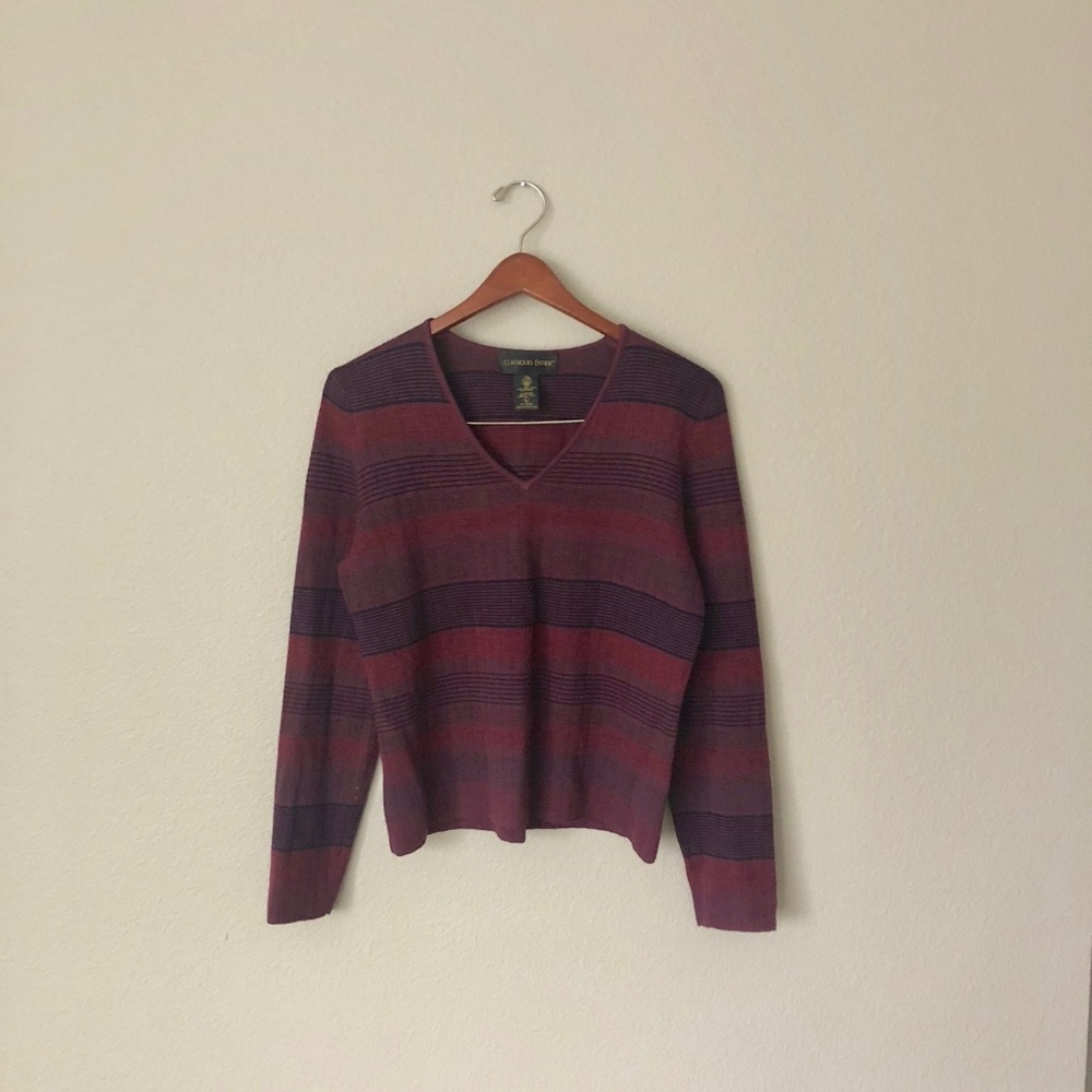 SOLD ~ Vintage Striped V-Neck Sweater